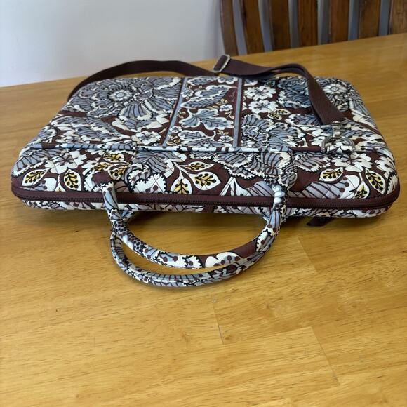Vera Bradley Laptop Computer Crossbody Bag Hard Sided Slate Blooms - Picture 9 of 16